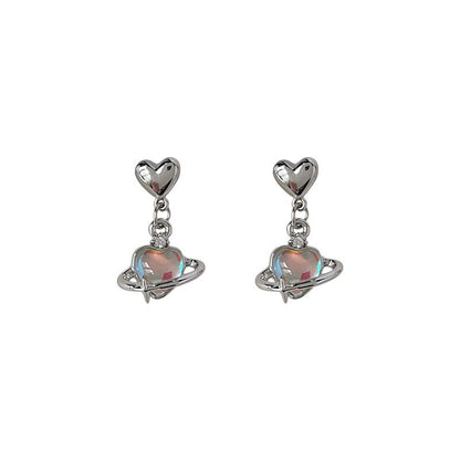 Heart Planet Alloy Drop Earring