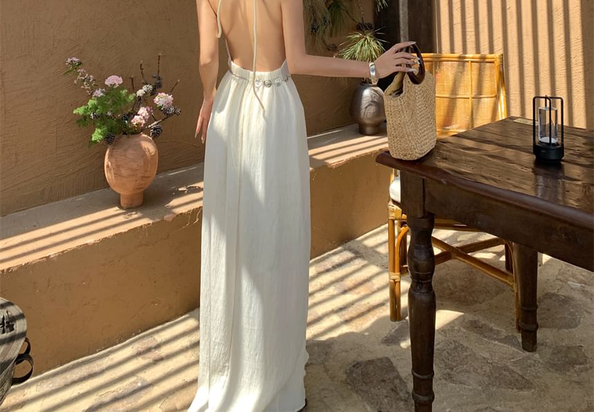 Halter Plain Maxi Sundress