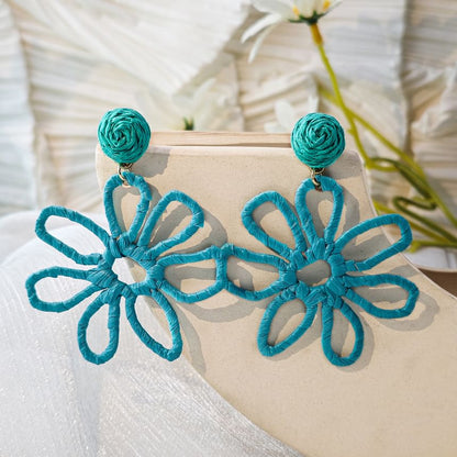 Perforated Floral Drop Earring