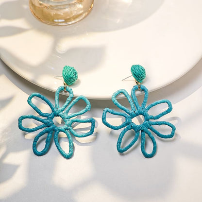 Perforated Floral Drop Earring