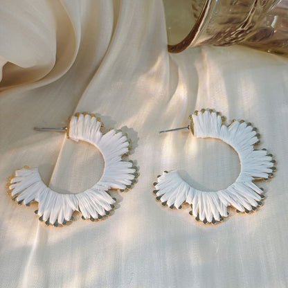 Floral Open Hoop Earring