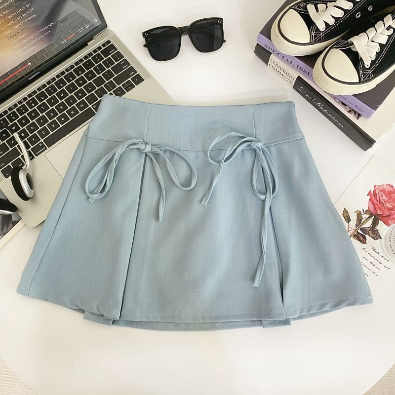 Plain Bow Mini A-Line Skirt