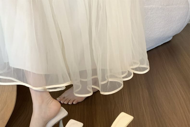 Cross Strap High Heel Slide Sandals