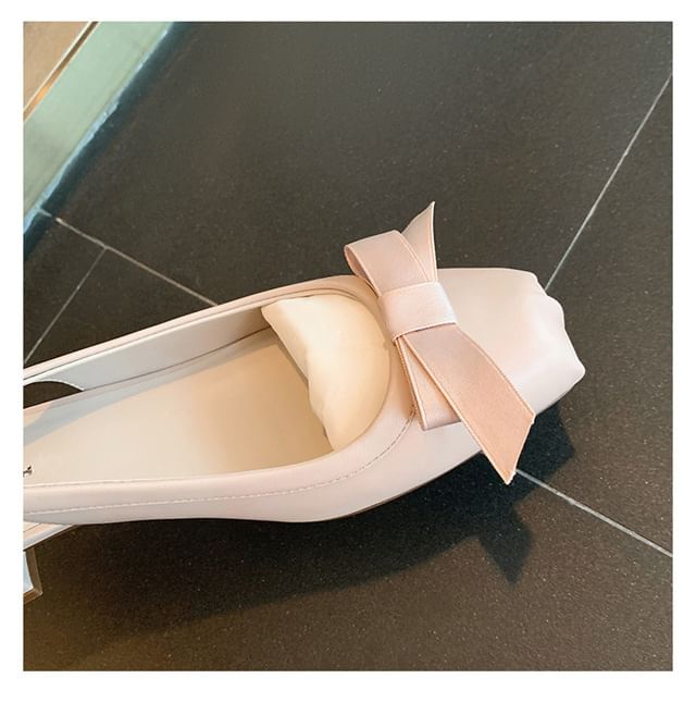 Slingback Bow Chunky Sandals Heel