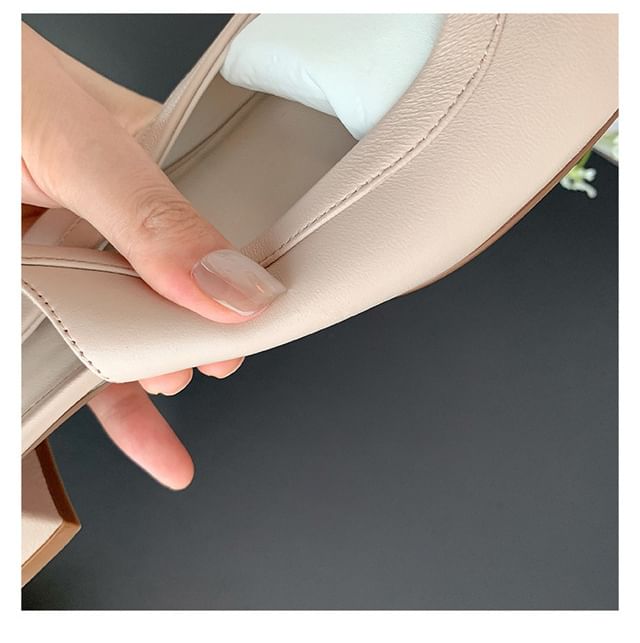 Slingback Bow Chunky Sandals Heel