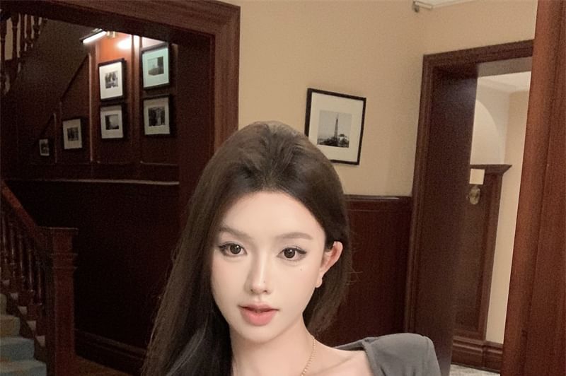 Lace Cami Cardigan Set: Plain Panel Top +