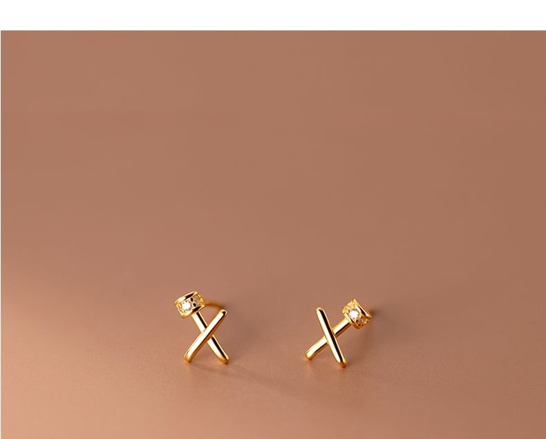 Cross S925 Sterling Silver Stud Earring