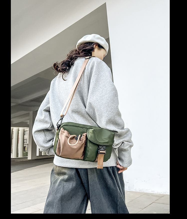 Multi-Pocket Buckled Crossbody Bag