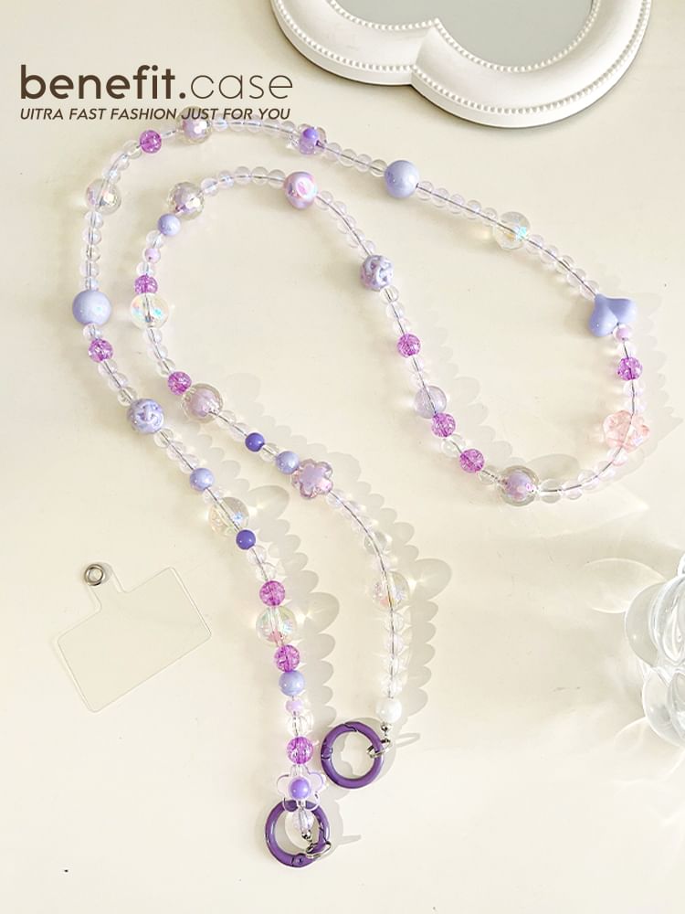 Bead Phone Faux Crystal Lanyard