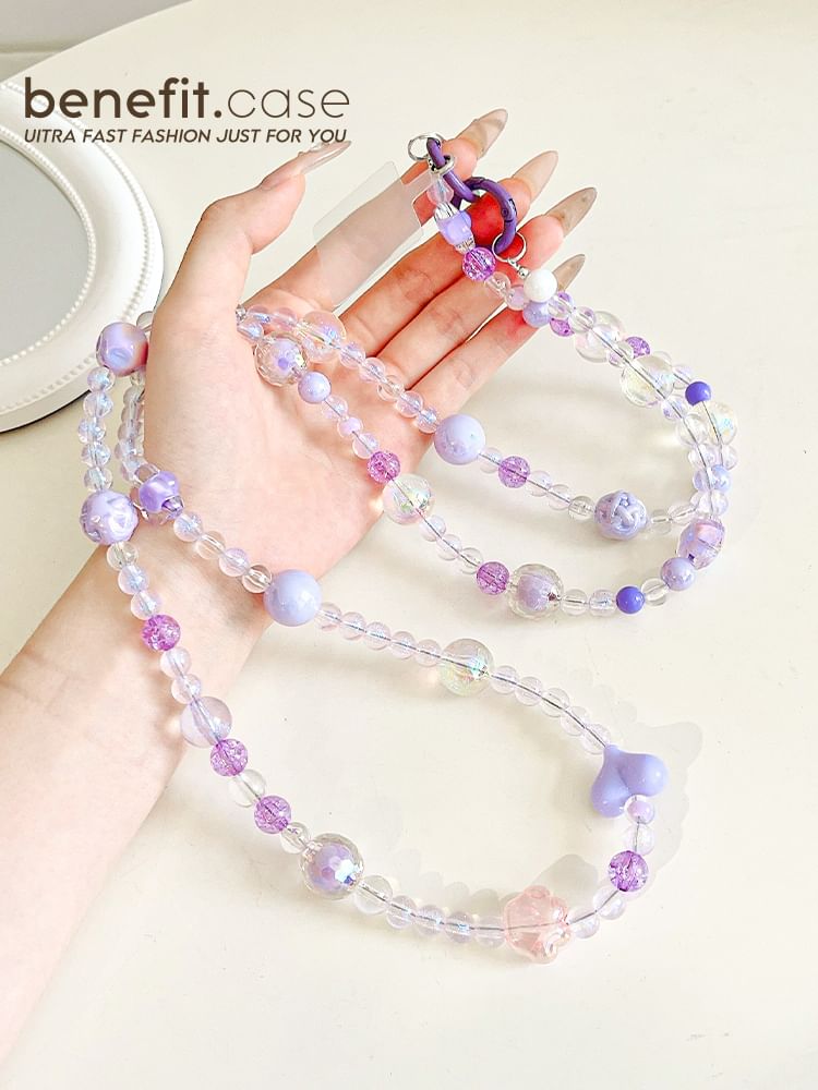 Bead Phone Faux Crystal Lanyard