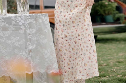 Plain Cardigan / Spaghetti Strap Floral Maxi Sundress / Set