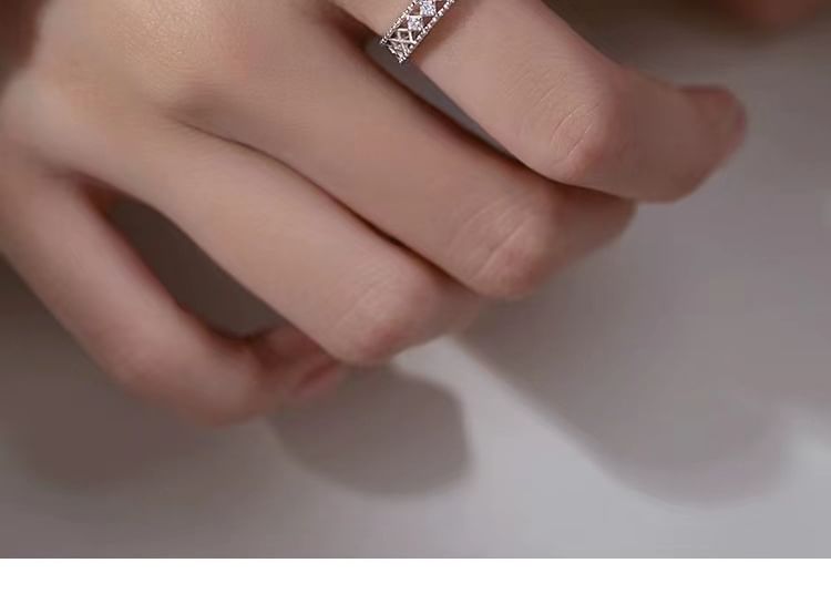 Rhinestone Perforated Ring