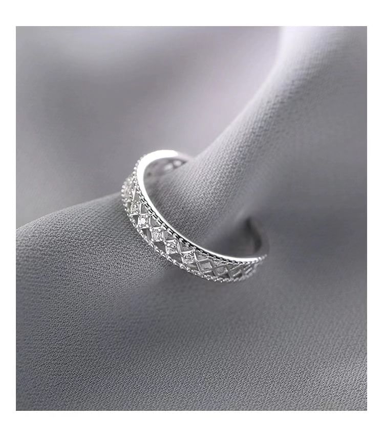 Rhinestone Perforated Ring