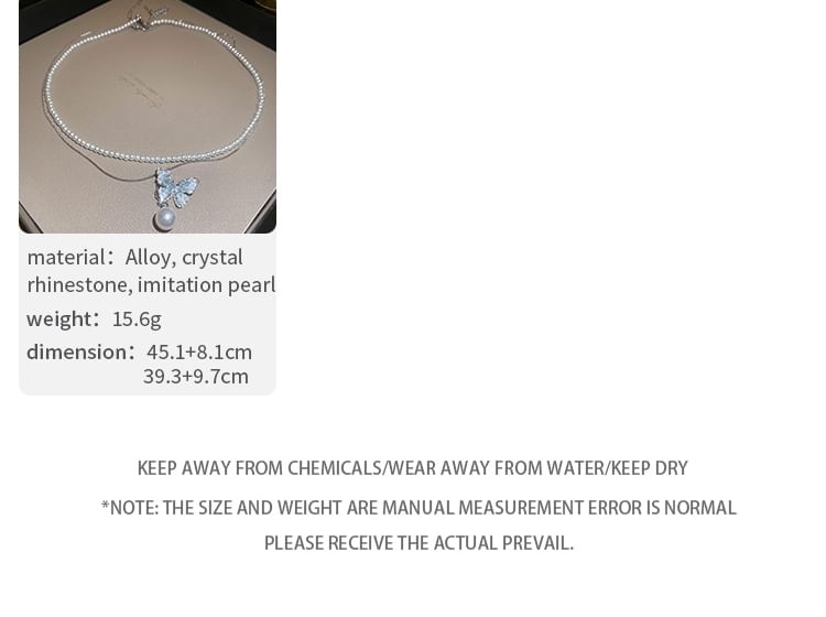 Designs) / Faux Bracelet Crystal (Various Alloy Butterfly Necklace