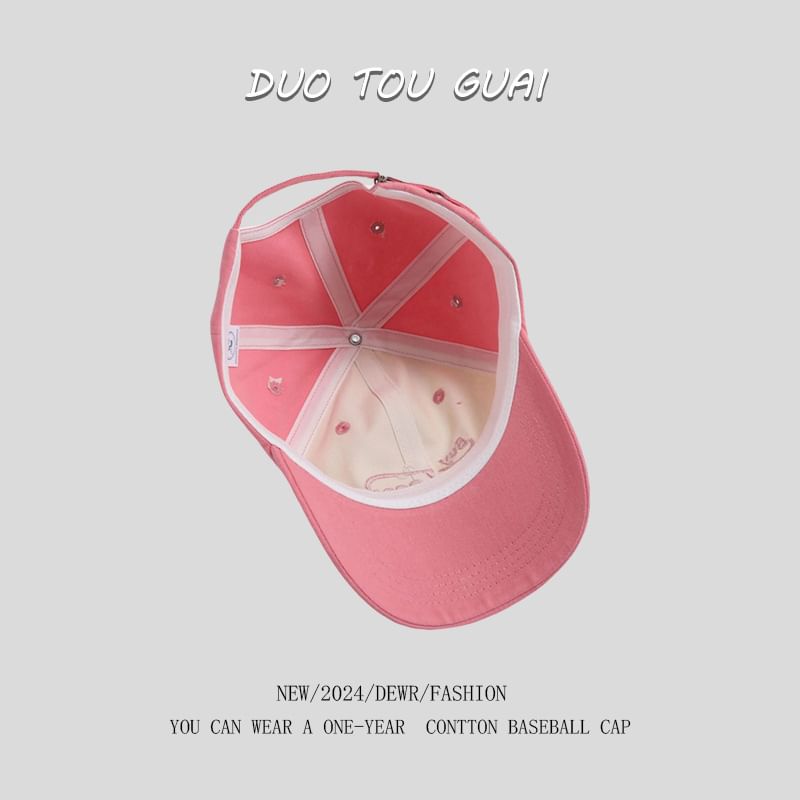 Cap Tone Lettering Two Baseball Embroidered