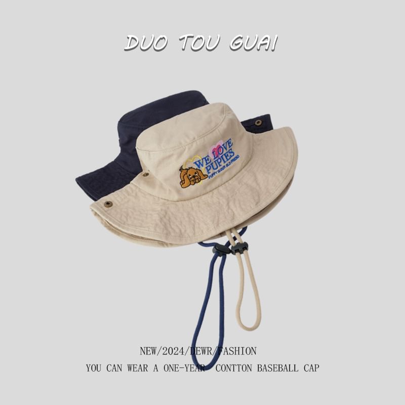 Hat Cartoon Bucket Embroidered