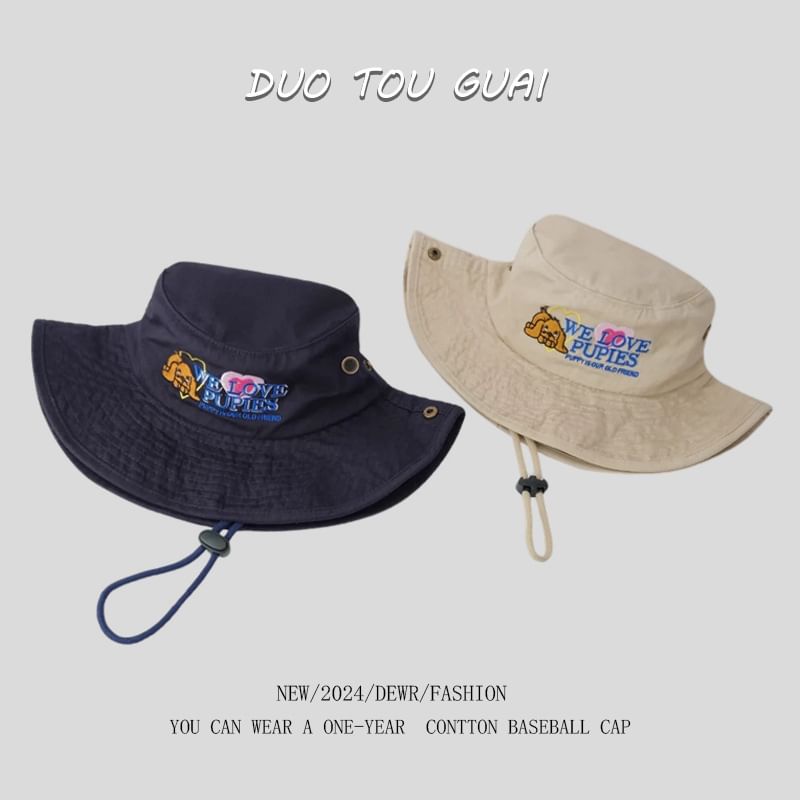 Hat Cartoon Bucket Embroidered