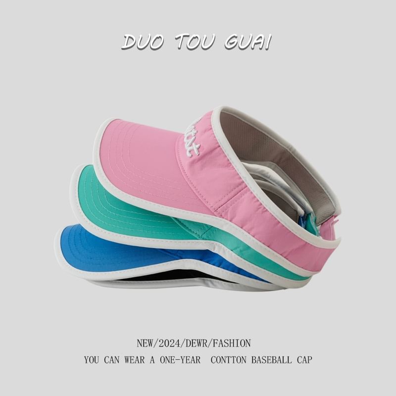 Embroidered Sun Contrast Visor Lettering Trim