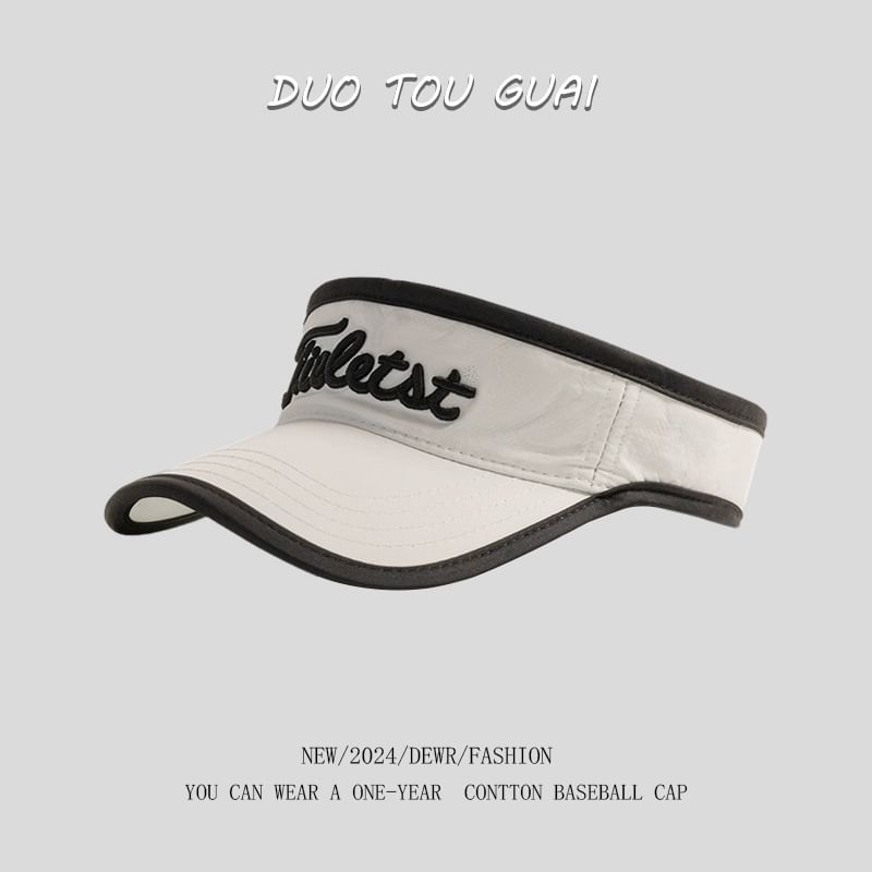Embroidered Sun Contrast Visor Lettering Trim