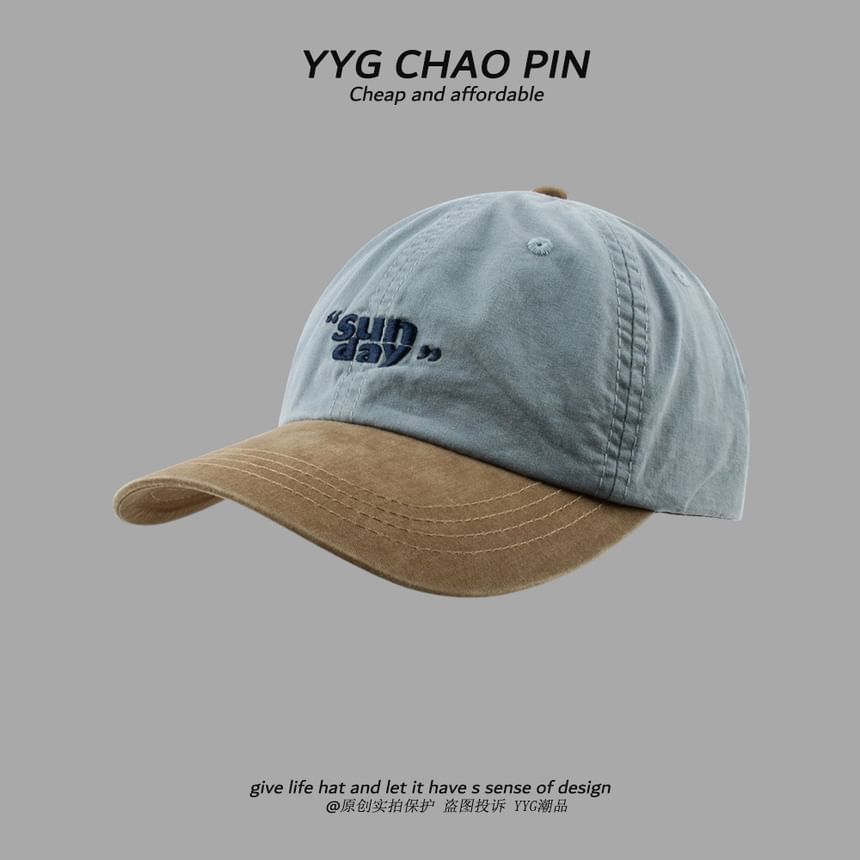 Lettering Cap Tone Baseball Embroidered Two