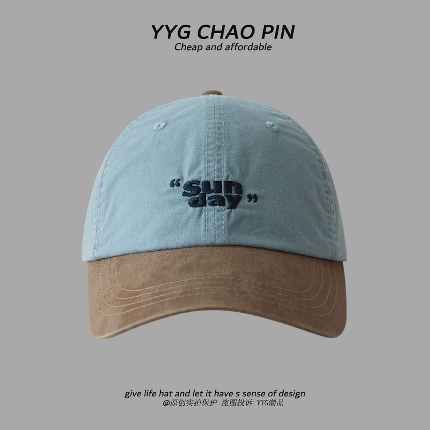 Lettering Cap Tone Baseball Embroidered Two