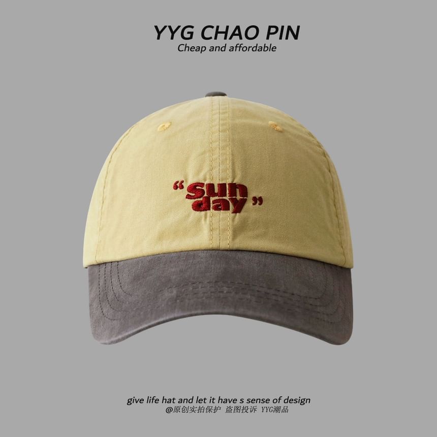 Lettering Cap Tone Baseball Embroidered Two