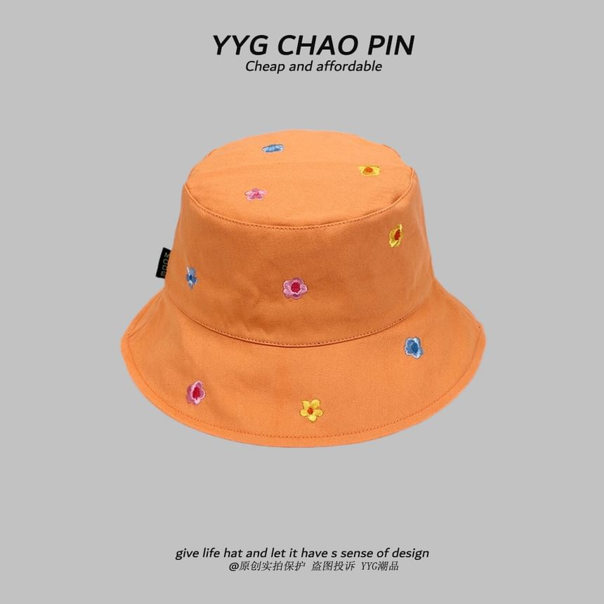 Hat Embroidered Bucket Floral