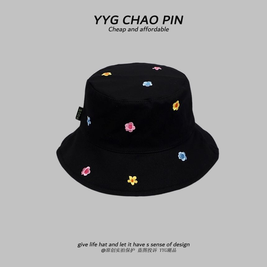 Hat Embroidered Bucket Floral