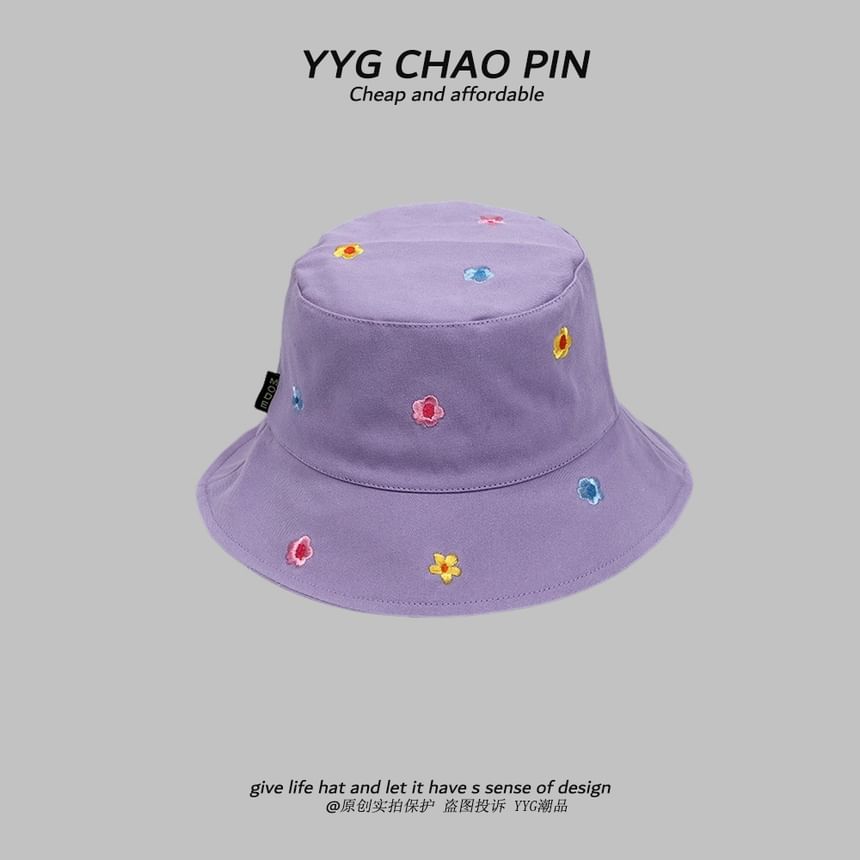Hat Embroidered Bucket Floral