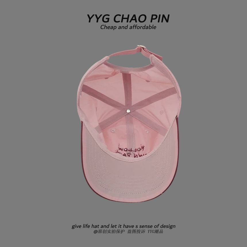 Cap Two Lettering Embroidered Baseball Tone