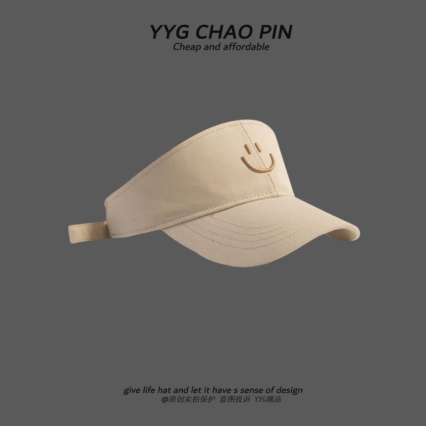 Face Smiley Embroidered Visor Sun