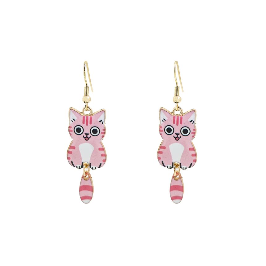 Cat Alloy Drop Earring