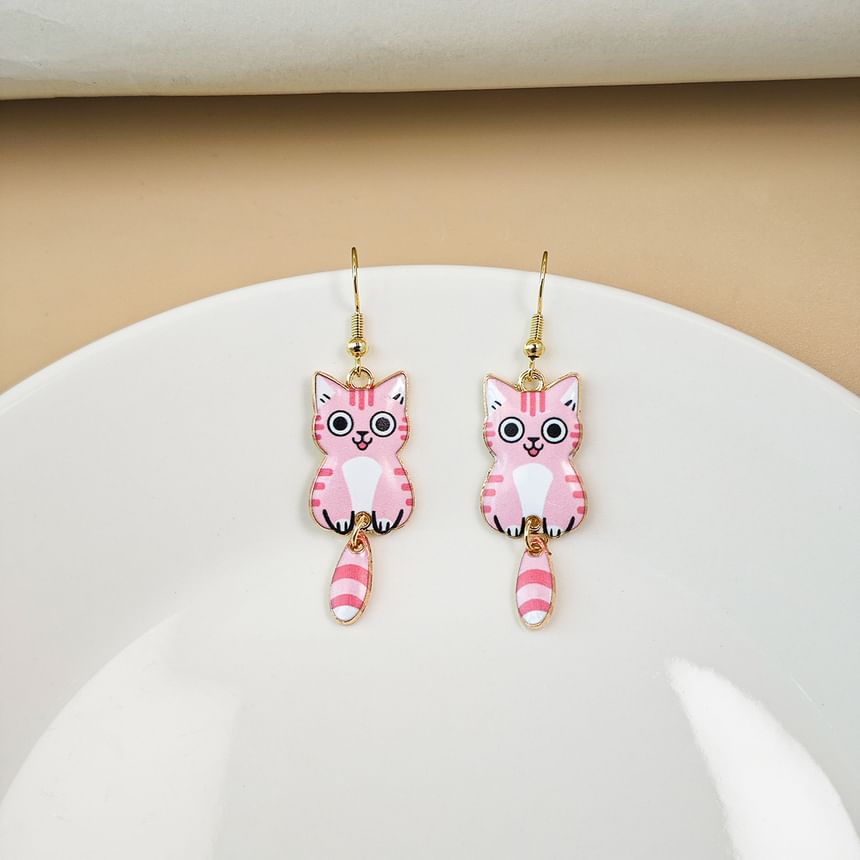 Cat Alloy Drop Earring