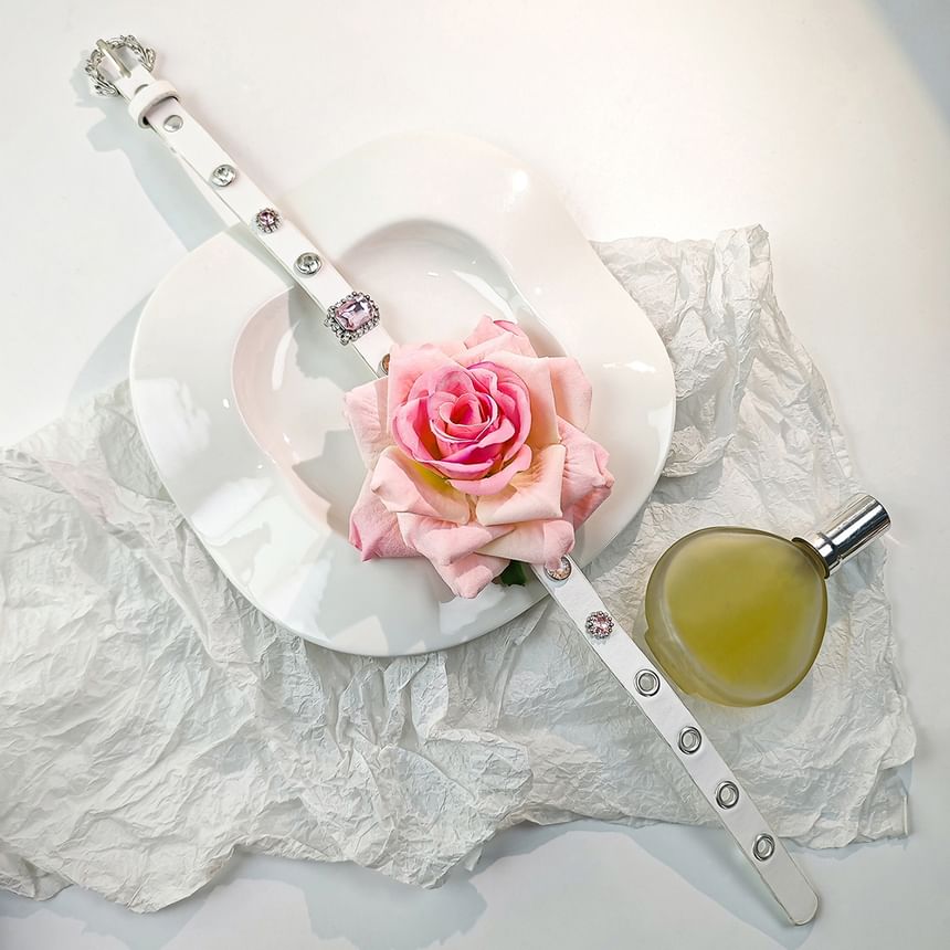 Floral Faux Leather Choker