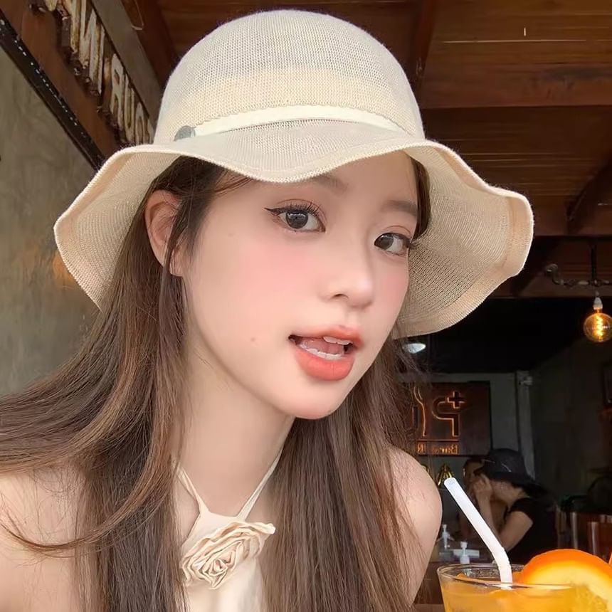 Ruffle Bucket Hat Cotton Linen