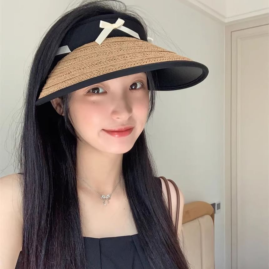 Piped Sun Ribbon Straw Hat