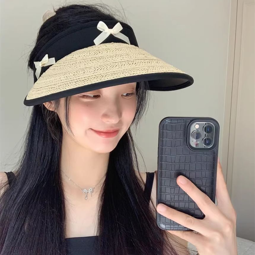 Piped Sun Ribbon Straw Hat