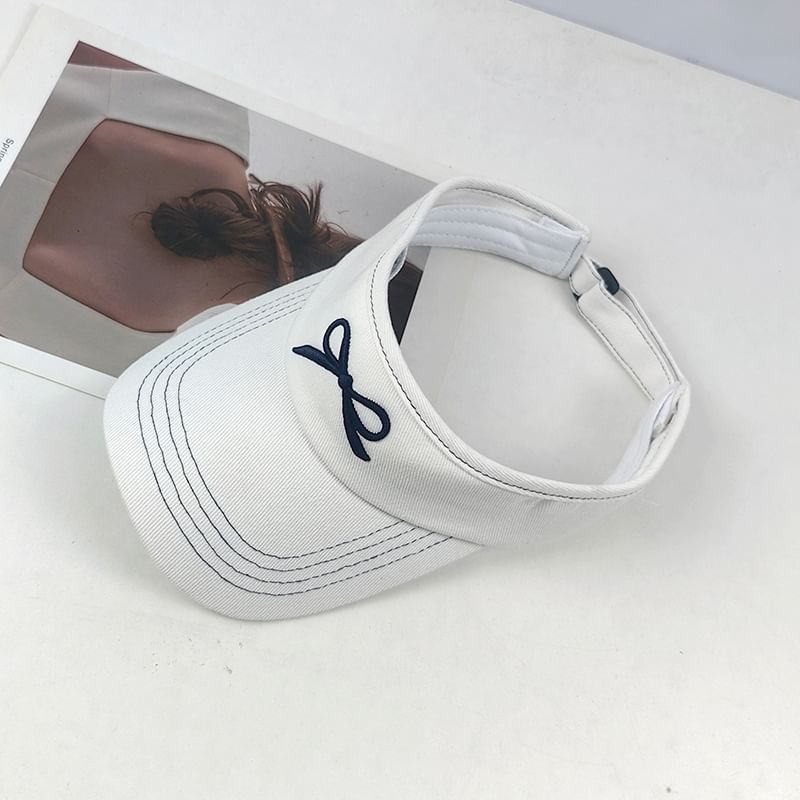 Bow Embroidered Sun Visor