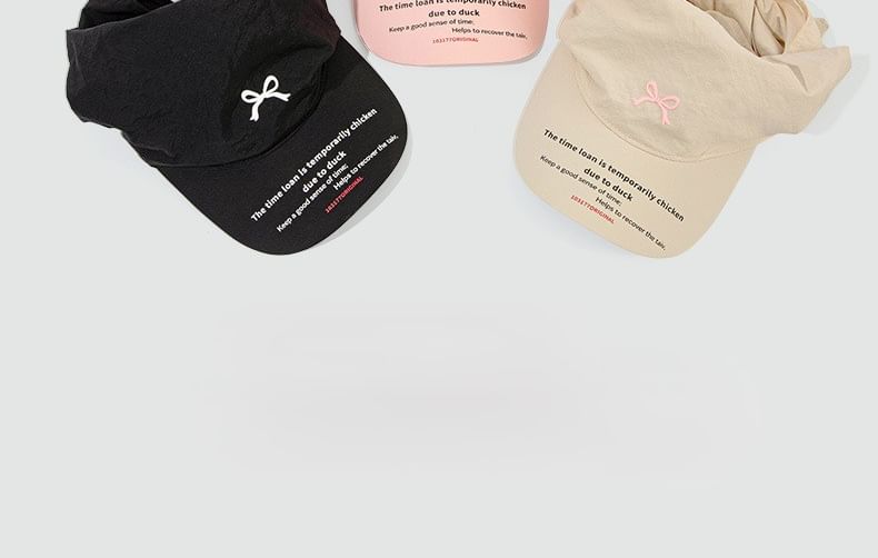 Cap Dry Quick Embroidered Bow