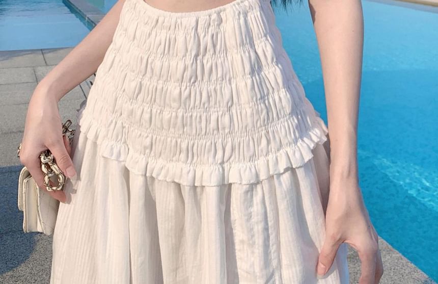 Plain Dress Cutout A-Line Tube Slit Maxi