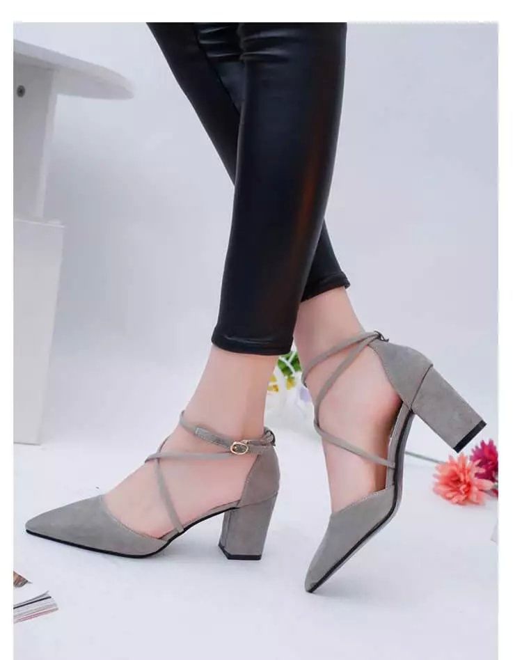 Chunky-Heel Pointy Sandals