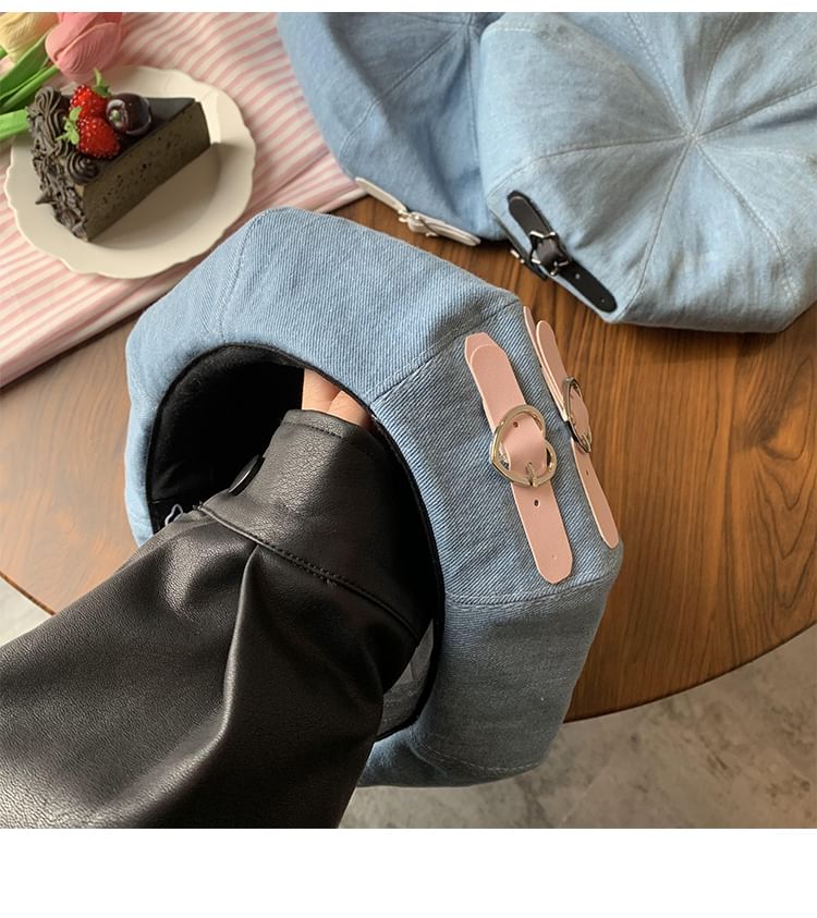 Buckled Beret Denim