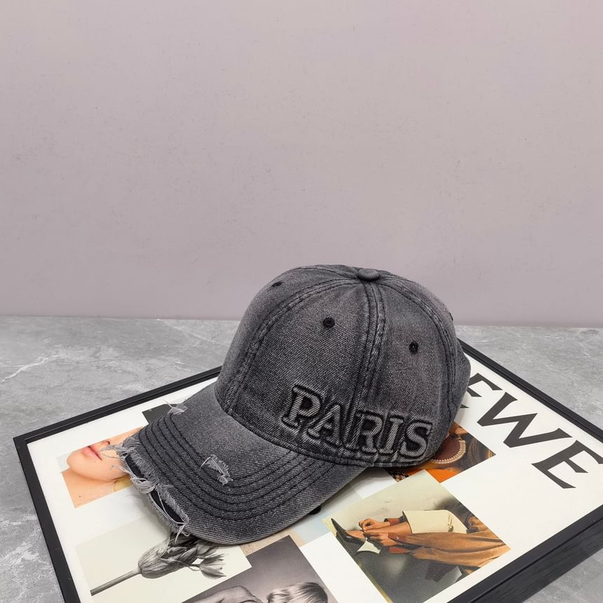 Distressed Embossed Cap Lettering Baseball