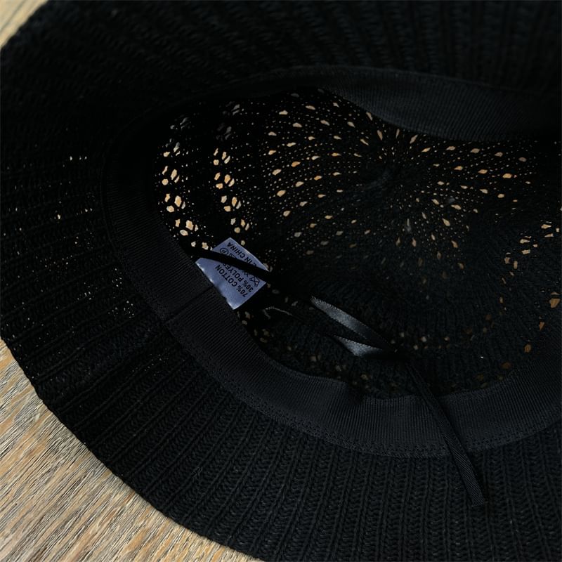 Knit Plain Perforated Bucket Hat