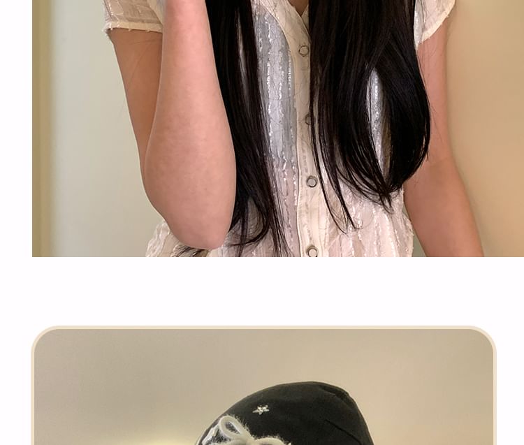 Applique Cap Flat Star Bow