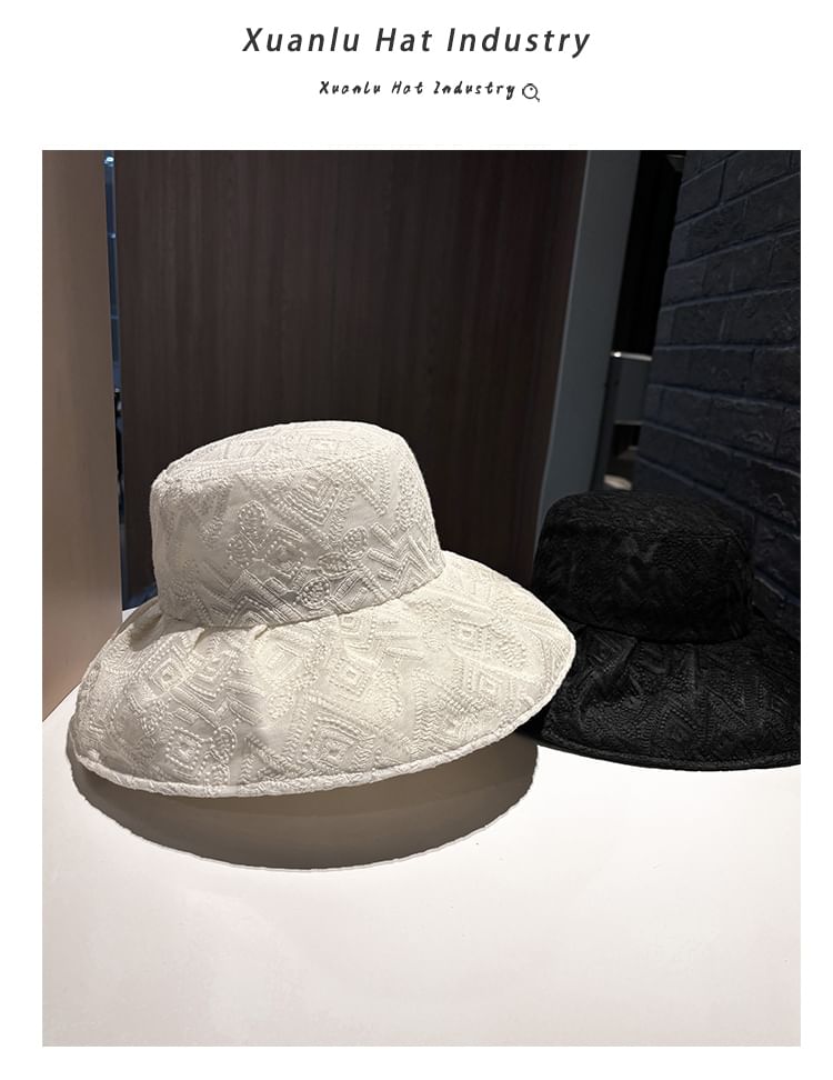 Embroidered Pattern Hat Bucket