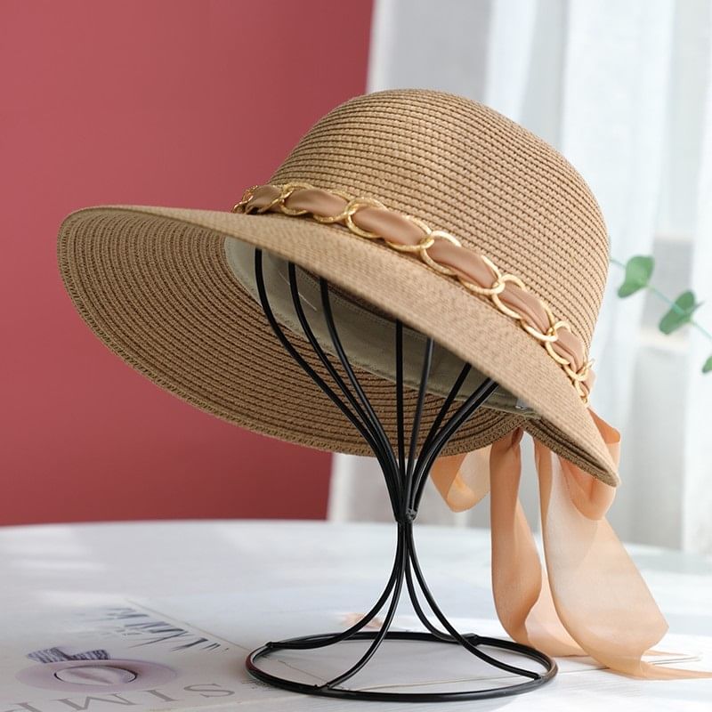 Straw Hat Chained Sun Bow