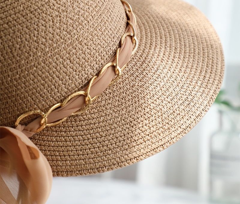 Straw Hat Chained Sun Bow