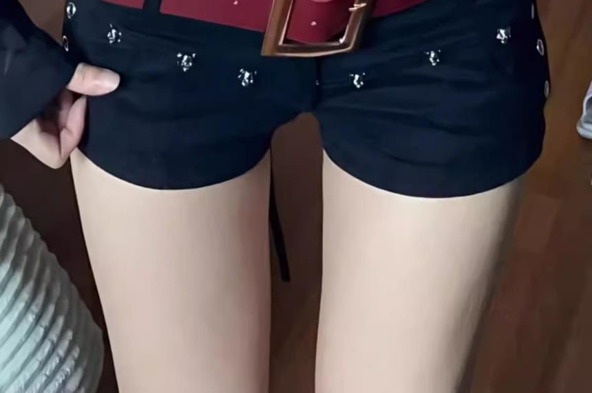 Low Rise Denim Hot Pants