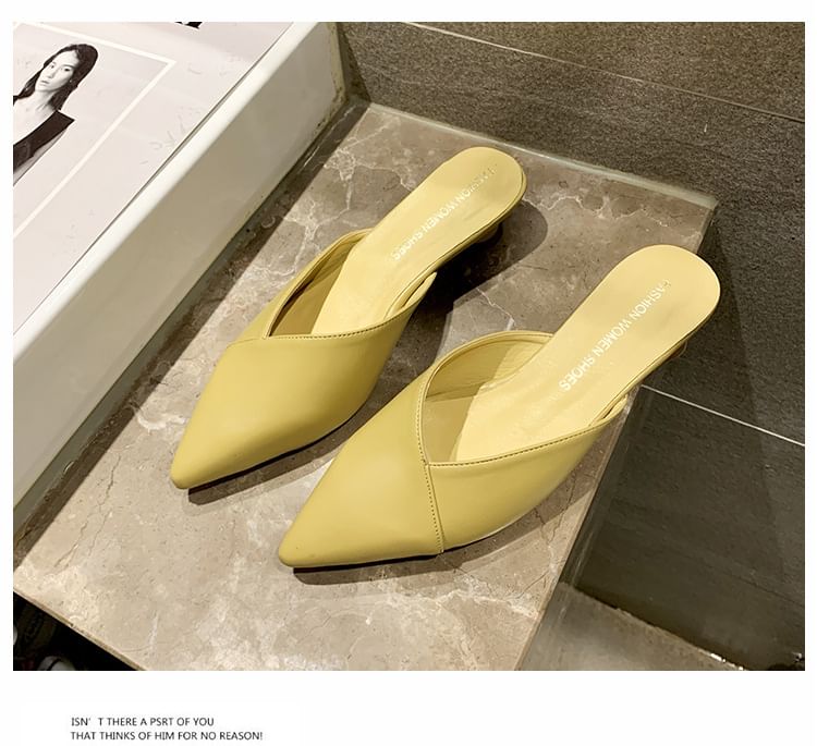 Toe Mules Heel Pointed Kitten